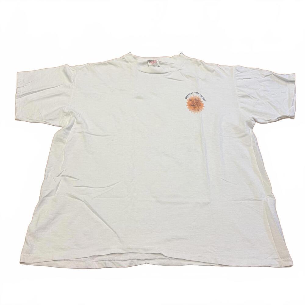 Vintage Oneita Power-T Single Stitch Graphic Tee XL 90s White USA Cotton Mens